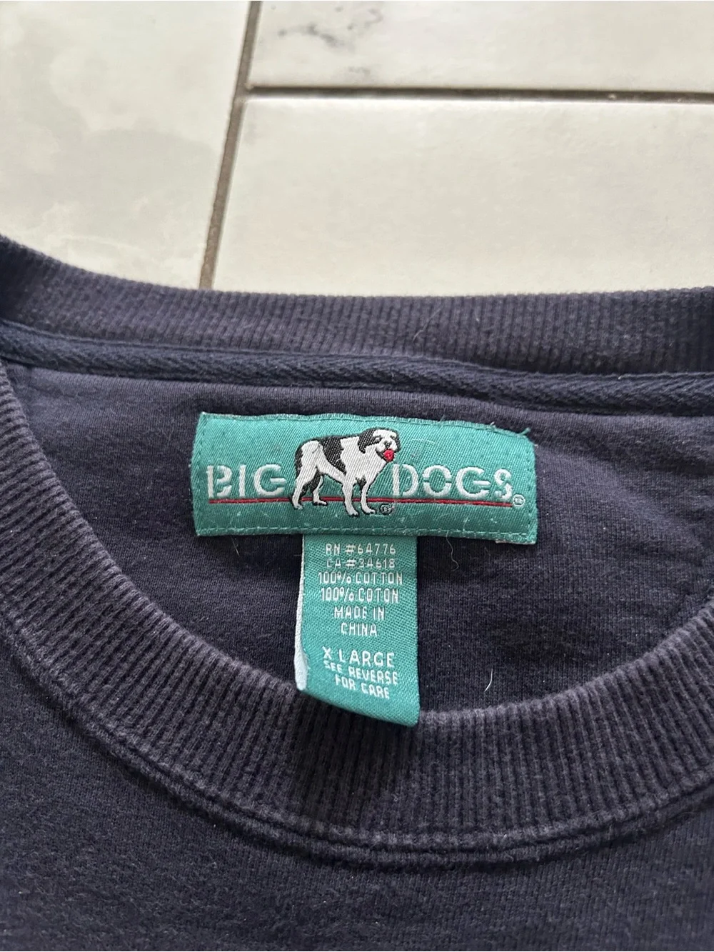 Vintage 90’s Big Dogs Dark Navy Embroidered Crewneck Sweatshirt - Picture 3 of 4